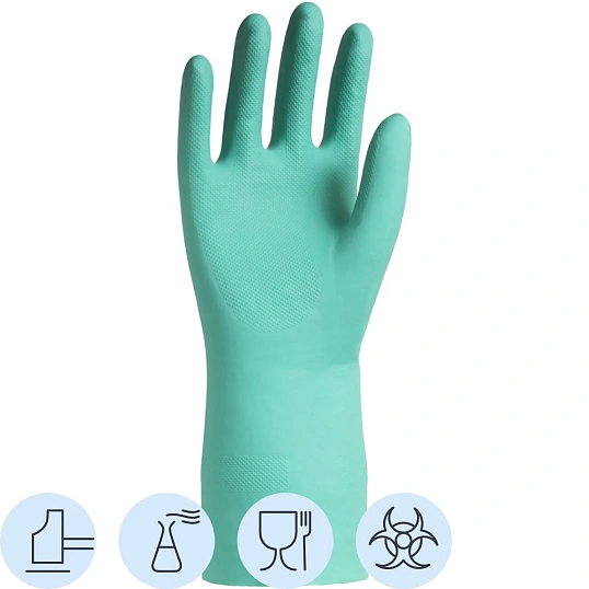 Перчатки защитные нитрил Lakeland Nitrosol EN15F цв.зеленый р.10