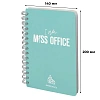Тетрадь общая А5 Attache Miss Office 128л клетка гребень голубой с серебром