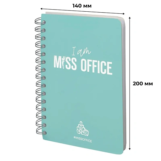 Тетрадь общая А5 Attache Miss Office 128л клетка гребень голубой с серебром
