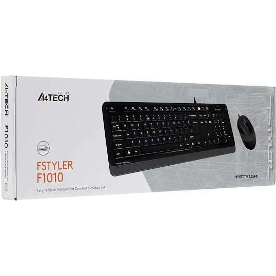Набор клавиатура+мышь A4Tech Fstyler F1010 GREY,черный/серый,USB Multimedia