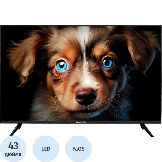 Телевизор Topdevice TDTV43ES13U_BK, UHD, смарт (Яндекс)