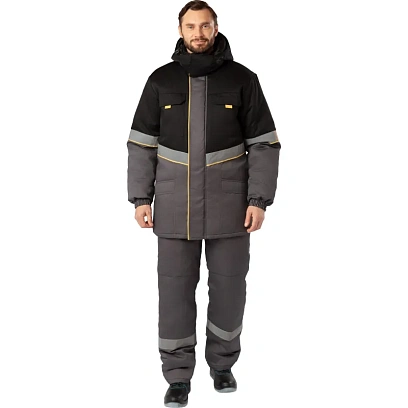 Куртка рабочая зимняя муж з43-КУ сер/чер (р.60-62) 182-188 (серия З)