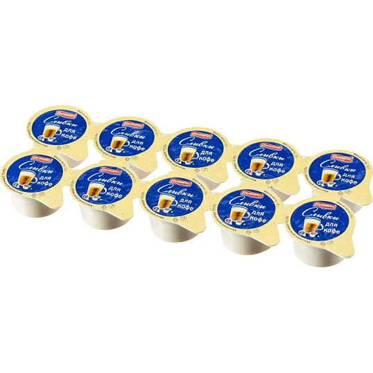Сливки порционные Ehrmann для кофе ультрапаст.10% 10гx10шт/уп,1863530