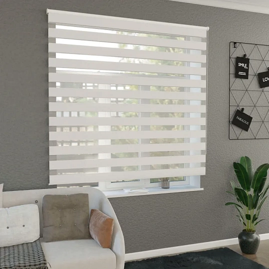 Рулонная штора Комус Мебель Angora 538603 V1 день/ночь, 55х160, белый