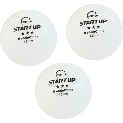Набор д/настол. тенниса START UP 3 Star BA-01 40+ 3шт, 350327