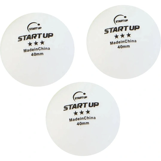 Набор д/настол. тенниса START UP 3 Star BA-01 40+ 3шт, 350327