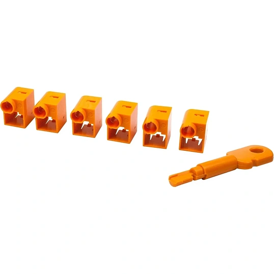 Вставка блокир-ов коннек-ра RJ-45 LANMASTER LAN-SEC45-CL-SET-OR 6шт/уп+ключ