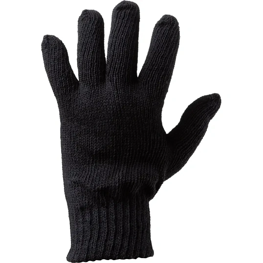 Перчатки защитные трикотажные утепленные двойные, цв. черный (5 пар/уп)