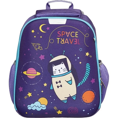 Ранец Комус Класс Кот-космонавт, меняет цвет, 2 отд., эргоном. спинка