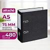 Папка-регистратор ATTACHE, формат A5,верт,75мм,мрамор,черн,бум/бум,карм.кор