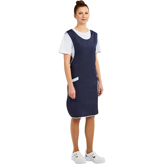 Фартук сарафан Маркет Мастер  цвет т. синий/св. голубой