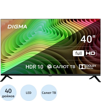 Телевизор Digma DM-LED40SBB36, FHD, смарт (Салют ТВ)