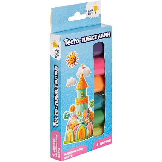 Набор для лепки детский 'Тесто-пластилин 6 цветов.Маршмеллоу цвета' TA1089V