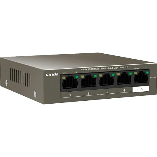 Коммутатор Tenda TEF1105P-4-38W 4 порта PoE+ (35W)
