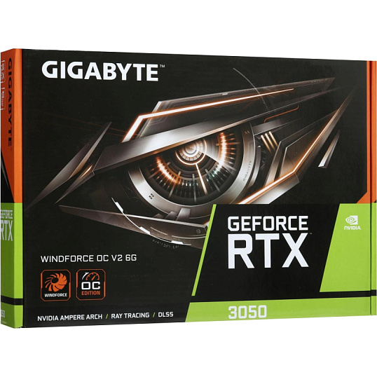 Видеокарта GIGABYTE RTX3050 WINDFORCE OC 6GB DPx2(GV-N3050WF2OCV2-6GD)