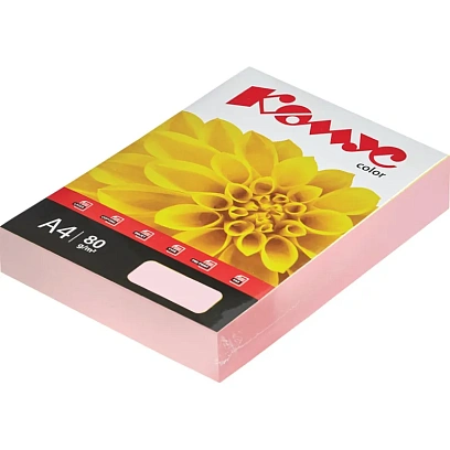 Бумага цветная Комус Color (розовая пастель), 80г, А4, 500 л.