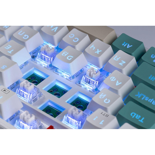Клавиатура Redragon Veigar (71476) беспров. RU,RGB,BT+2.4G,бело-голубой