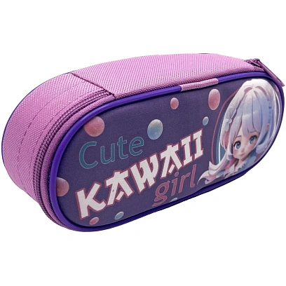 Пенал - тубус на молн объемный, жесткий,К-61,ОЧАРОВАТЕЛЬНАЯ МАЛЫШКА