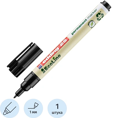 Маркер перманентный EDDING 25/1 EcoLine черный, 1 мм