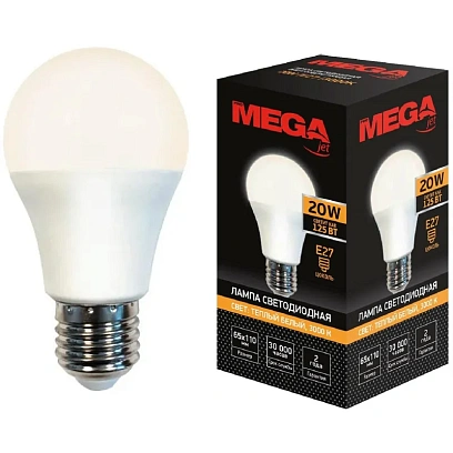 Лампа светодиодная ProMega jet 20W E27 3000K груша (10шт/уп)