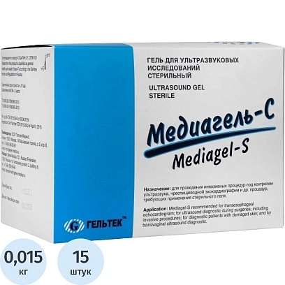 Гель для УЗИ МЕДИАГЕЛЬ-С стерильный по 15г 15шт/уп