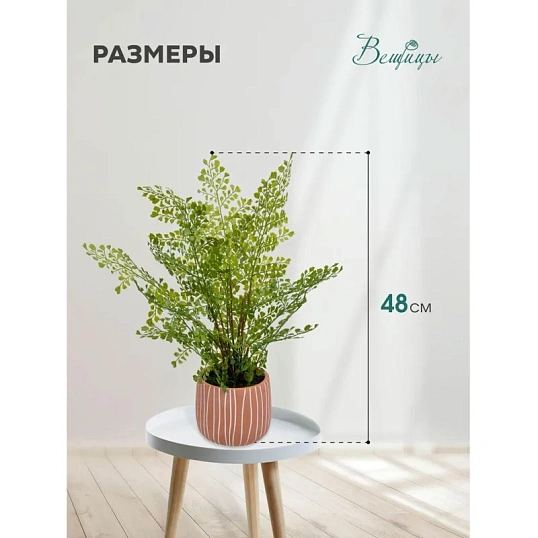 Цветок искусственный Папоротник курчавый в керам горшке,Д120Ш120 В480,Mia11