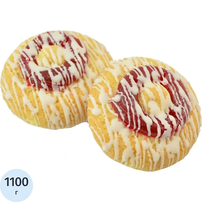 Печенье Сочный бисквит Малинка Ванюшкины сладости с нач и глазур 1,1кг/уп