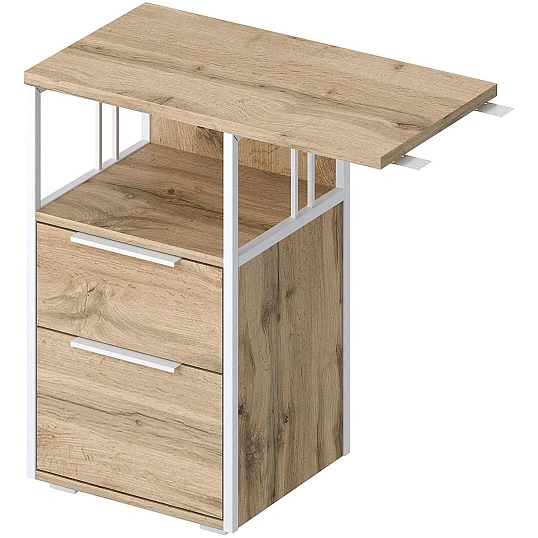 Тумба приставная Комус Мебель K-Loft 241T010 750х405х752 дуб натур/белый