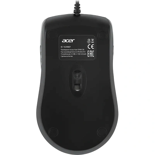 Мышь компьютерная Acer OMW136 черный оптическая (1200dpi) USB ZL.MCEEE.01A