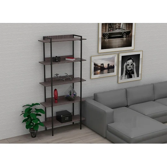 Стеллаж TI_Комус раздвижной Онега-9, 5 полок, 904х1950мм, ясень анкор темн