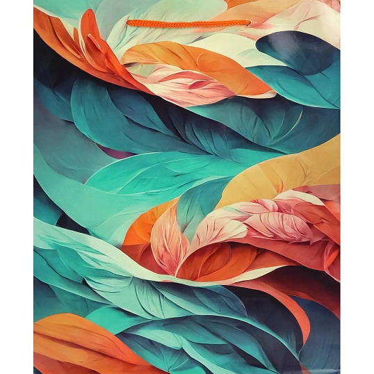 Пакет подарочный с глянц.лам.26,4х32,7х13,6см L Яркие пёрышки,157г ПКП-1137