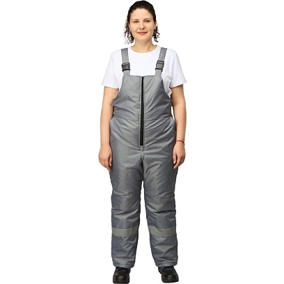 Полукомбинезон рабочий зимний женский з46-ПК серый (р.64-66) 158-164
