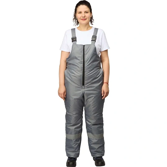 Полукомбинезон рабочий зимний женский з46-ПК серый (р.64-66) 158-164