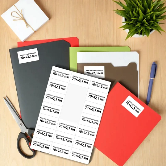 Этикетки самоклеящиеся универсальные 70х42,3 мм/21 шт. на листе А4 (25л