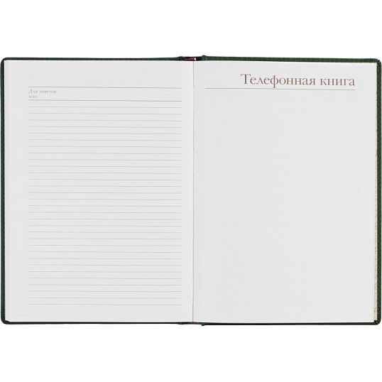 Ежедневник недатированный А5+ Velvet, темно-зеленый 3-115/24