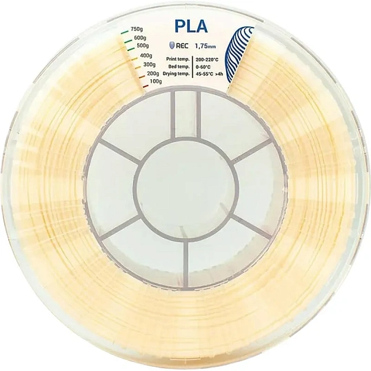 Катушка PLA пластик REC 1.75мм натуральный