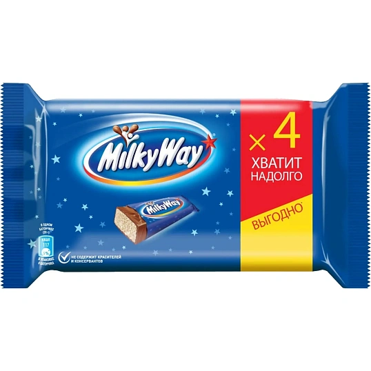 Шоколадный батончик Milky Way, 4штx26г/уп