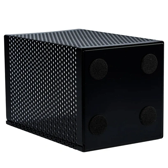 Подставка-стакан Deli 108x72x72мм квадратная металл сетка черн