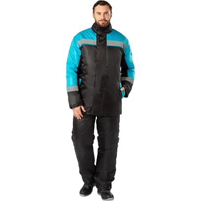 Куртка рабочая зимняя утепленная муж з38-КУ голубая/черн (р.56-58) 182-188