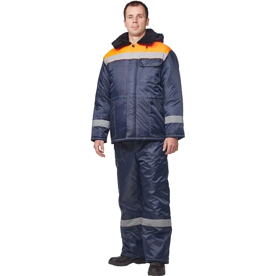 Куртка рабочая зимняя муж з32-КУ син/оранж оксф 44-46/170-176