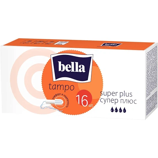 Тампоны Tampo Bella без аппликатора premium comfort Super Plus 16 шт/уп