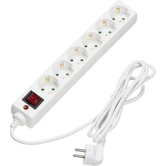 Сетевой фильтр BigTech CD6-1,8W1 (6р/1,8м/10А/2500Вт 1мм 2500Вт)