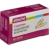 Скрепки Attache омедненные, 50 мм,негофрированные, золотистые, 50 шт/уп