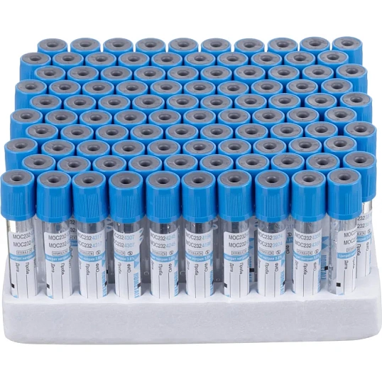 Вакуумные пробирки с Na цитрат 3,8% 1,8мл, 13х75мм, KOMETALINE 100шт/уп