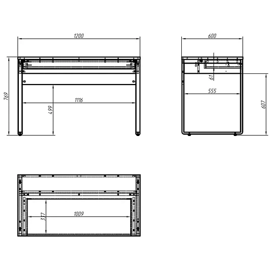 Стол компьютерный IN_Homeoffice НК 1200x600x769 Дуб натуральный