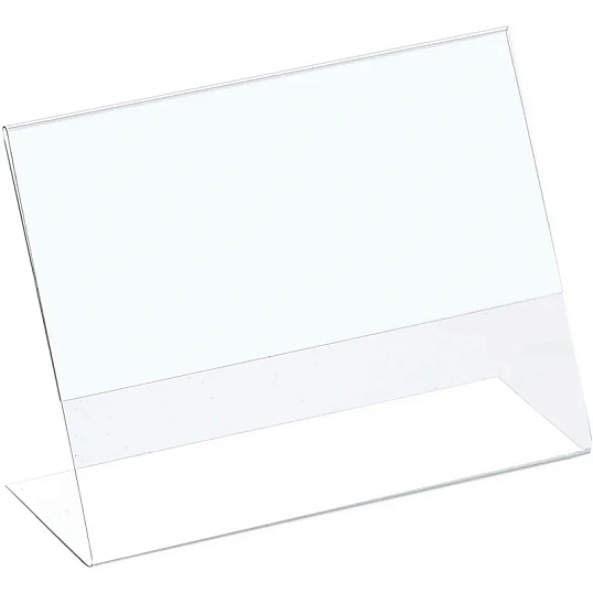 Ценникодержатель настольный д/инф.и L-образный 80x60мм, горизонт.,20шт/уп.