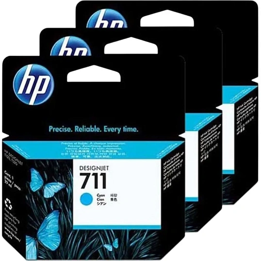 Картридж струйный HP 711 CZ134A гол. для DgnJ T120/520 (3шт/уп)