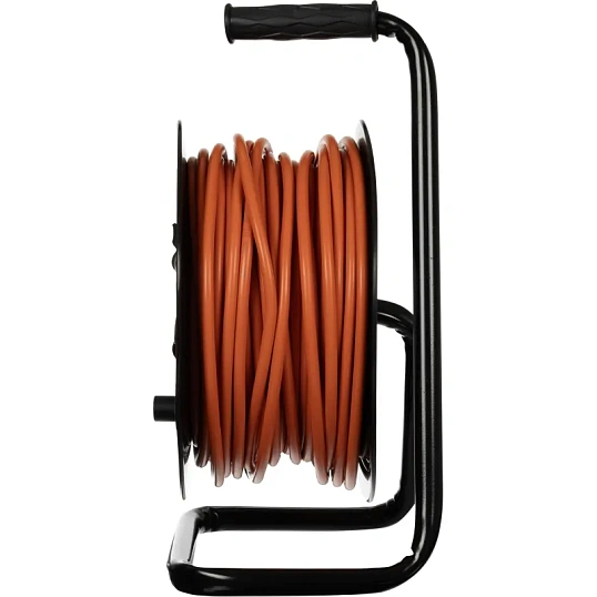 Удлинитель Topfort ПВС 2х2,5кв.мм, 50м на пласт.катушке, 4 роз. б/з, IP44