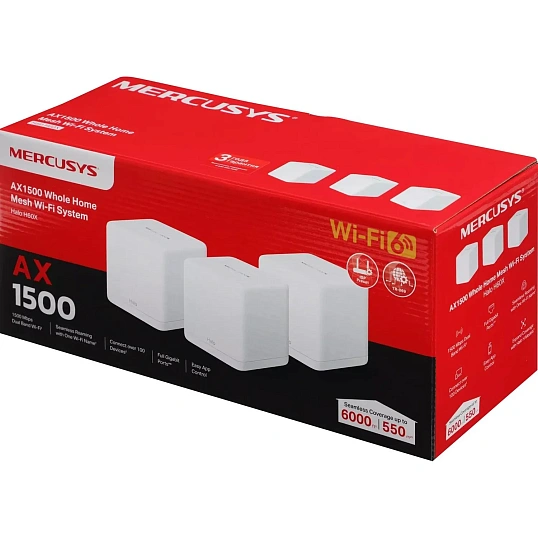 Wi-Fi Mesh система Mercusys Halo H60X(3-pack) 3шт/уп