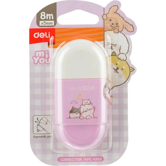 Корректирующая лента Deli MiYou EH353 5 мм x 8 м ассорти блистер